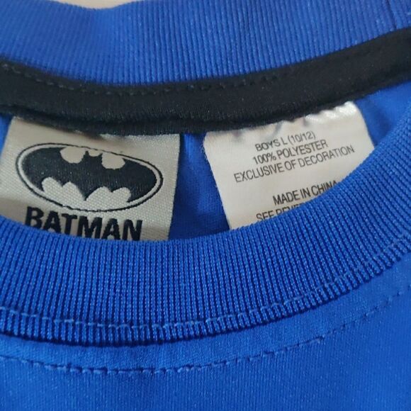 Batman Blue Polyester Sleeveless Tee with Camo Logo Size L - Picture 2 of 4